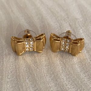 Kate Spade Gold with Crystal Bow Earrings